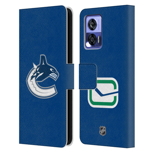 NHL Vancouver Canucks Plain Leather Book Wallet Case Cover For Motorola Edge 30 Neo 5G