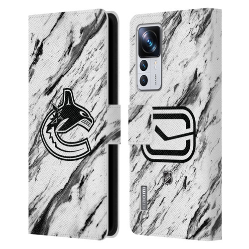 NHL Vancouver Canucks Marble Leather Book Wallet Case Cover For Xiaomi 12T Pro