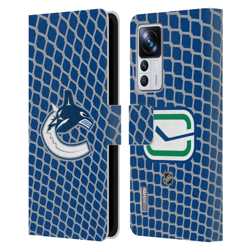 NHL Vancouver Canucks Net Pattern Leather Book Wallet Case Cover For Xiaomi 12T Pro