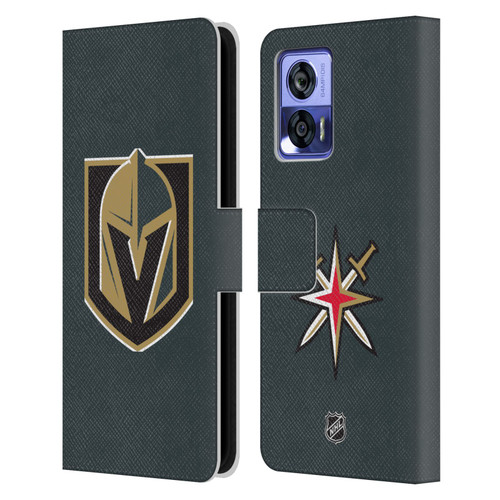 NHL Vegas Golden Knights Plain Leather Book Wallet Case Cover For Motorola Edge 30 Neo 5G