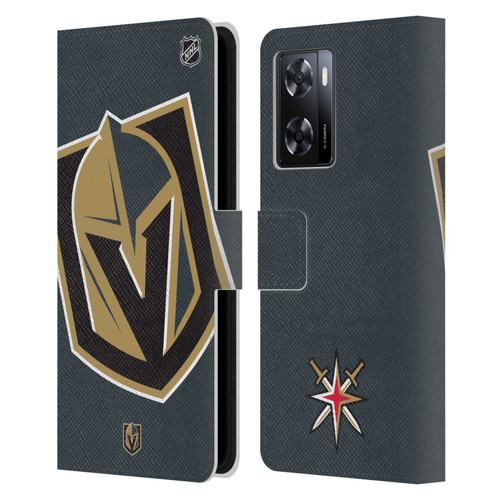 NHL Vegas Golden Knights Oversized Leather Book Wallet Case Cover For OPPO A57s