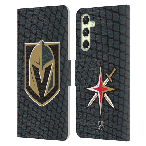 NHL Vegas Golden Knights Net Pattern Leather Book Wallet Case Cover For Samsung Galaxy A54 5G