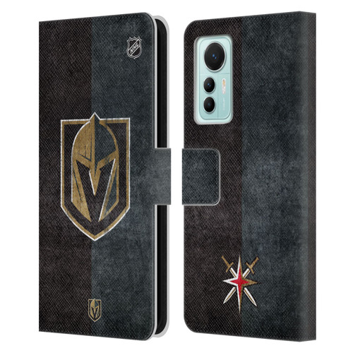 NHL Vegas Golden Knights Half Distressed Leather Book Wallet Case Cover For Xiaomi 12 Lite