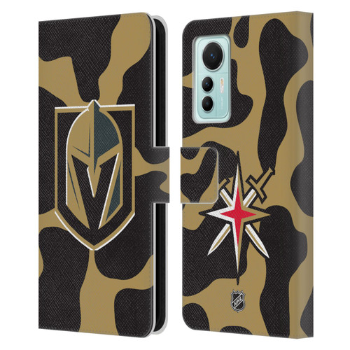 NHL Vegas Golden Knights Cow Pattern Leather Book Wallet Case Cover For Xiaomi 12 Lite