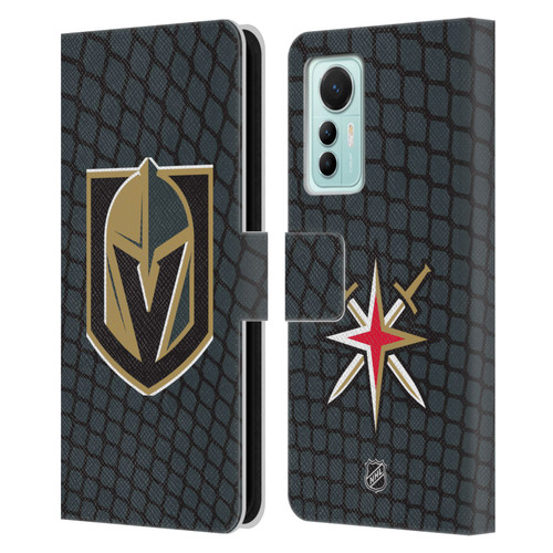 NHL Vegas Golden Knights Net Pattern Leather Book Wallet Case Cover For Xiaomi 12 Lite