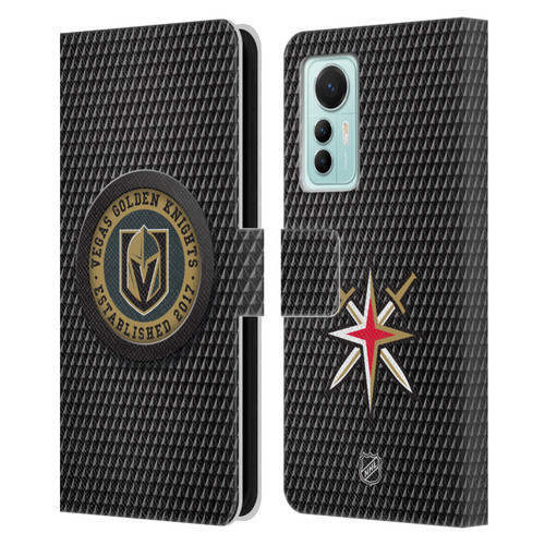NHL Vegas Golden Knights Puck Texture Leather Book Wallet Case Cover For Xiaomi 12 Lite
