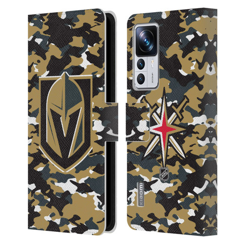 NHL Vegas Golden Knights Camouflage Leather Book Wallet Case Cover For Xiaomi 12T Pro