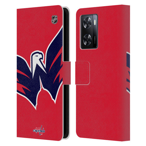 NHL Washington Capitals Oversized Leather Book Wallet Case Cover For OPPO A57s
