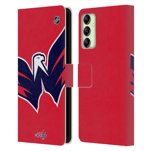NHL Washington Capitals Oversized Leather Book Wallet Case Cover For Samsung Galaxy A14 5G