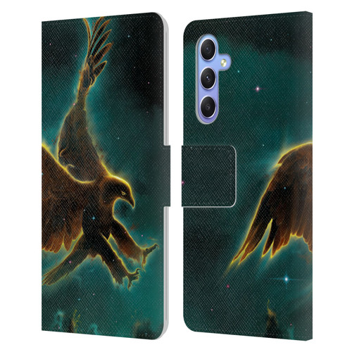 Vincent Hie Animals Eagle Galaxy Leather Book Wallet Case Cover For Samsung Galaxy A34 5G