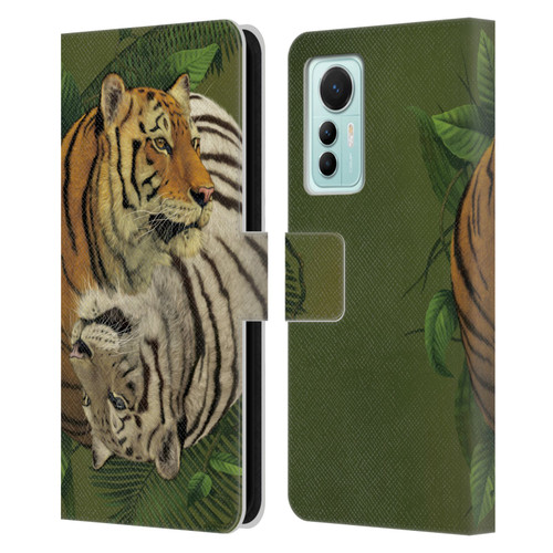Vincent Hie Animals Tiger Yin Yang Leather Book Wallet Case Cover For Xiaomi 12 Lite