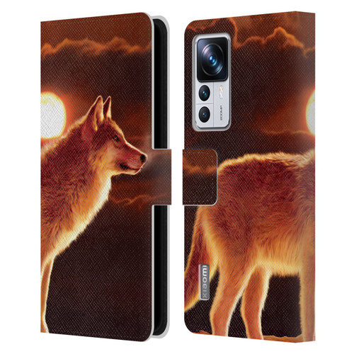 Vincent Hie Animals Sunset Wolf Leather Book Wallet Case Cover For Xiaomi 12T Pro