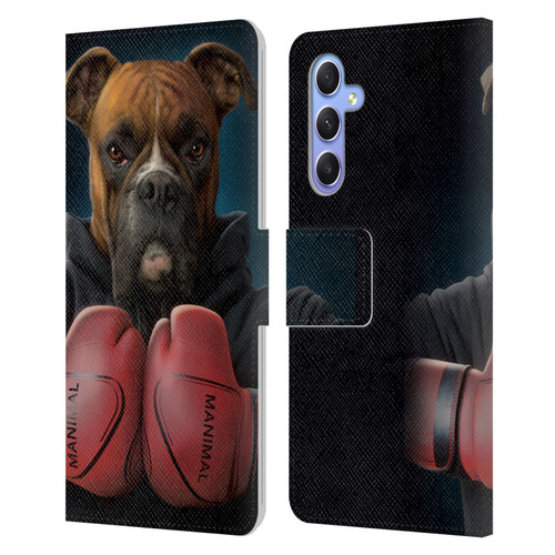 Vincent Hie Canidae Boxer Leather Book Wallet Case Cover For Samsung Galaxy A34 5G