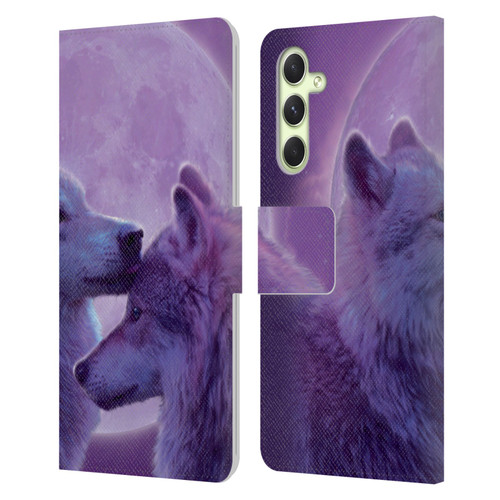 Vincent Hie Canidae Loving Wolves Leather Book Wallet Case Cover For Samsung Galaxy A54 5G