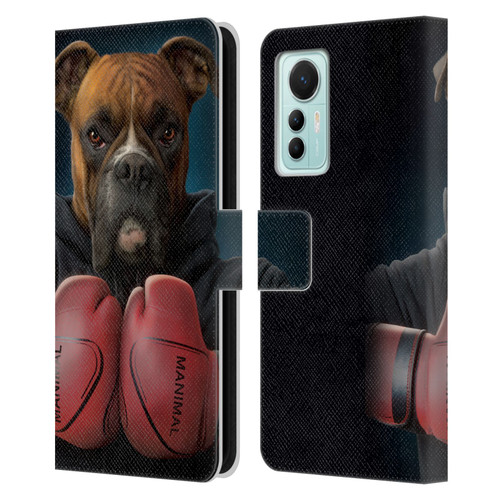 Vincent Hie Canidae Boxer Leather Book Wallet Case Cover For Xiaomi 12 Lite