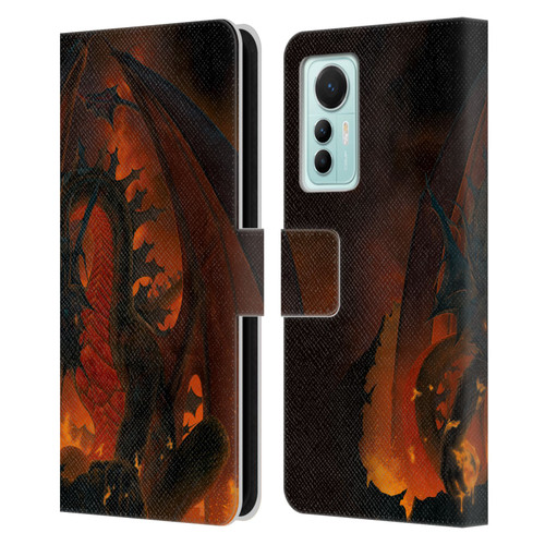 Vincent Hie Dragons 2 Fireball Leather Book Wallet Case Cover For Xiaomi 12 Lite