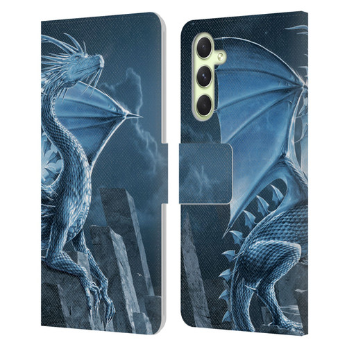 Vincent Hie Dragons 2 Silver Leather Book Wallet Case Cover For Samsung Galaxy A54 5G