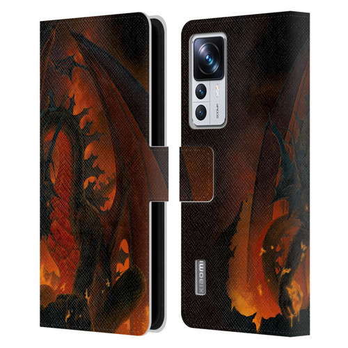 Vincent Hie Dragons 2 Fireball Leather Book Wallet Case Cover For Xiaomi 12T Pro