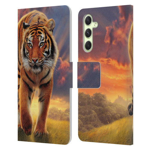 Vincent Hie Felidae Rising Tiger Leather Book Wallet Case Cover For Samsung Galaxy A54 5G