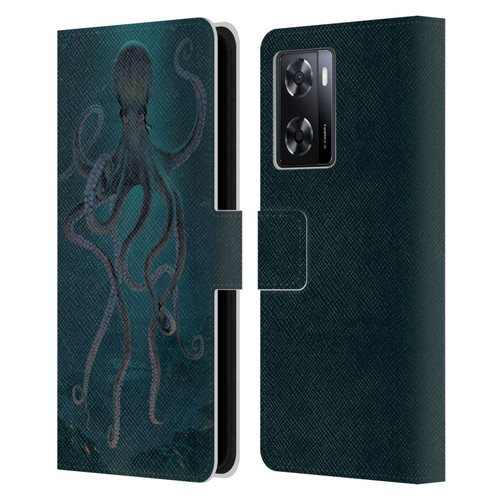 Vincent Hie Underwater Giant Octopus Leather Book Wallet Case Cover For OPPO A57s