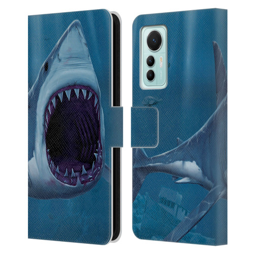 Vincent Hie Underwater Shark Bite Leather Book Wallet Case Cover For Xiaomi 12 Lite