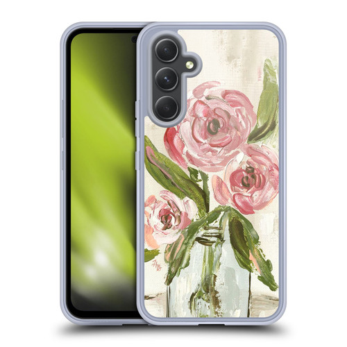 Haley Bush Floral Painting Pink Vase Soft Gel Case for Samsung Galaxy A54 5G