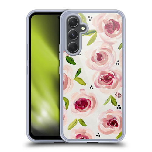 Haley Bush Floral Painting Pink Pattern Soft Gel Case for Samsung Galaxy A54 5G
