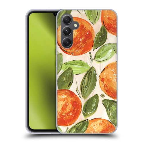 Haley Bush Pattern Painting Orange Splash Soft Gel Case for Samsung Galaxy A34 5G
