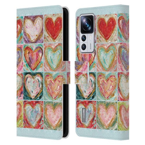 Haley Bush Pattern Painting Hearts Leather Book Wallet Case Cover For Xiaomi 12T Pro