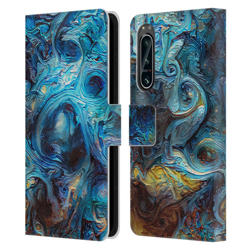 Cosmo18 Jupiter Fantasy Blue Leather Book Wallet Case Cover For Sony Xperia 5 IV