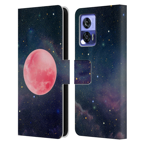 Cosmo18 Space Pink Moon Leather Book Wallet Case Cover For Motorola Edge 30 Neo 5G