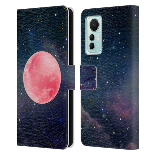 Cosmo18 Space Pink Moon Leather Book Wallet Case Cover For Xiaomi 12 Lite