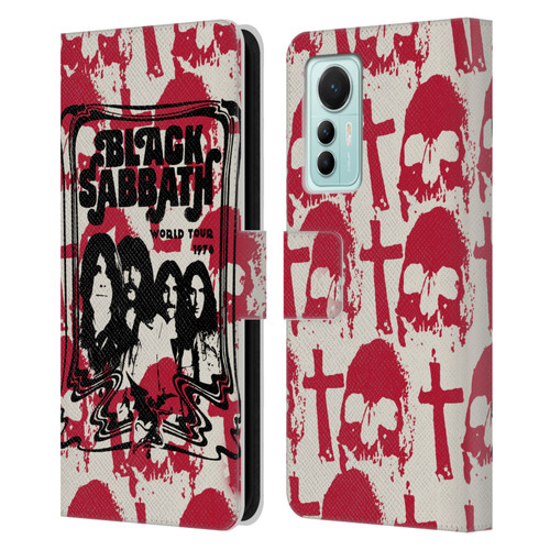 Black Sabbath Key Art Skull Cross World Tour Leather Book Wallet Case Cover For Xiaomi 12 Lite