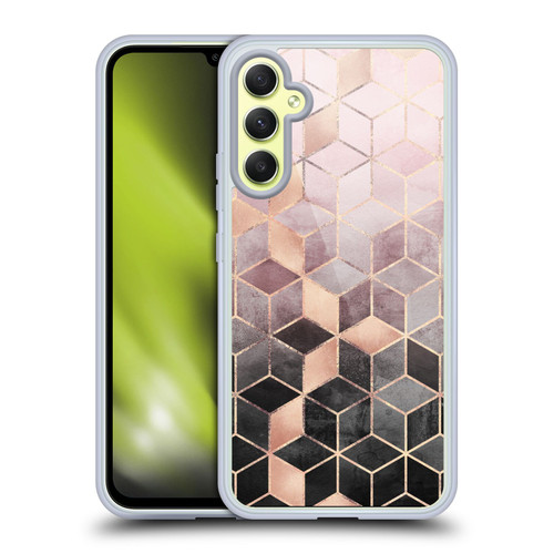 Elisabeth Fredriksson Cubes Collection Pink And Grey Gradient Soft Gel Case for Samsung Galaxy A34 5G
