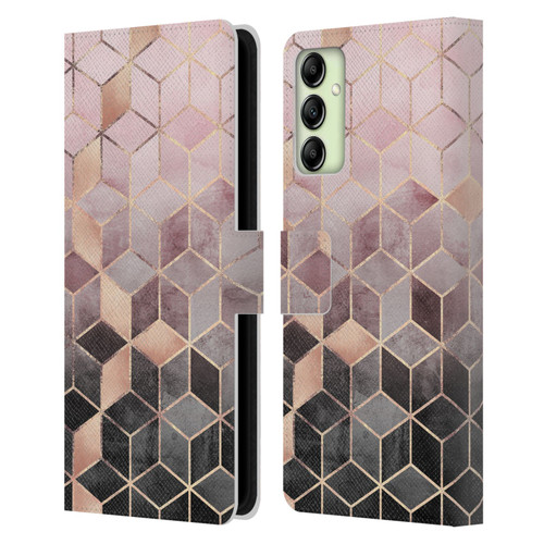 Elisabeth Fredriksson Cubes Collection Pink And Grey Gradient Leather Book Wallet Case Cover For Samsung Galaxy A14 5G