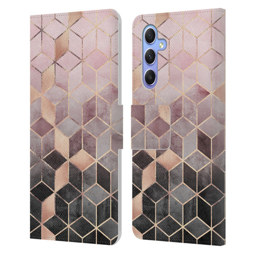 Elisabeth Fredriksson Cubes Collection Pink And Grey Gradient Leather Book Wallet Case Cover For Samsung Galaxy A34 5G