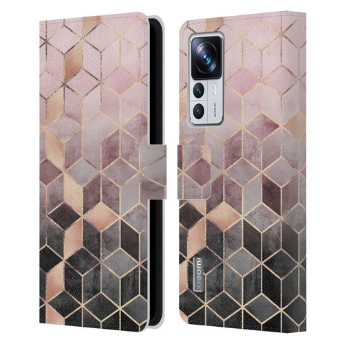 Elisabeth Fredriksson Cubes Collection Pink And Grey Gradient Leather Book Wallet Case Cover For Xiaomi 12T Pro