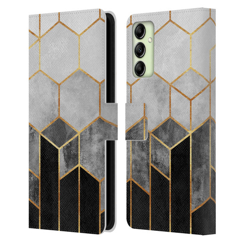 Elisabeth Fredriksson Sparkles Charcoal Hexagons Leather Book Wallet Case Cover For Samsung Galaxy A14 5G