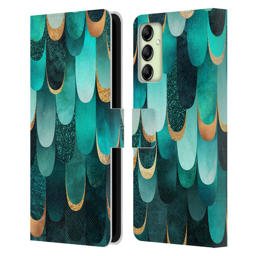 Elisabeth Fredriksson Sparkles Turquoise Leather Book Wallet Case Cover For Samsung Galaxy A14 5G