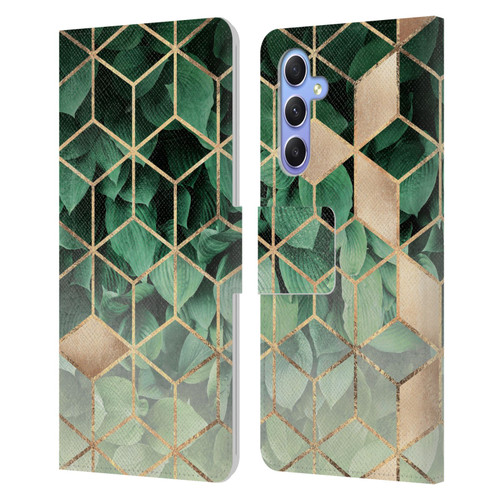 Elisabeth Fredriksson Sparkles Leaves And Cubes Leather Book Wallet Case Cover For Samsung Galaxy A34 5G
