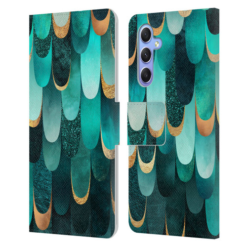 Elisabeth Fredriksson Sparkles Turquoise Leather Book Wallet Case Cover For Samsung Galaxy A34 5G