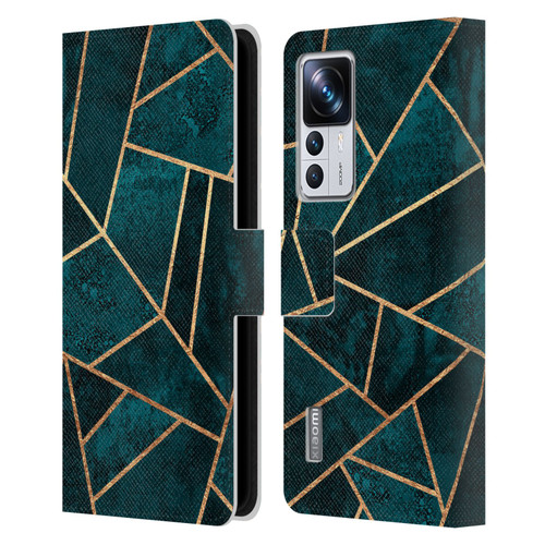 Elisabeth Fredriksson Sparkles Deep Teal Stone Leather Book Wallet Case Cover For Xiaomi 12T Pro