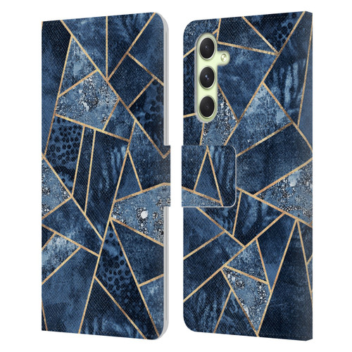 Elisabeth Fredriksson Stone Collection Blue Leather Book Wallet Case Cover For Samsung Galaxy A54 5G