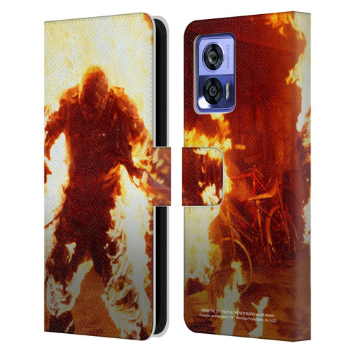 Friday the 13th Part VII The New Blood Graphics Jason Voorhees On Fire Leather Book Wallet Case Cover For Motorola Edge 30 Neo 5G