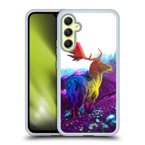 Dave Loblaw Animals Purple Mountain Deer Soft Gel Case for Samsung Galaxy A34 5G