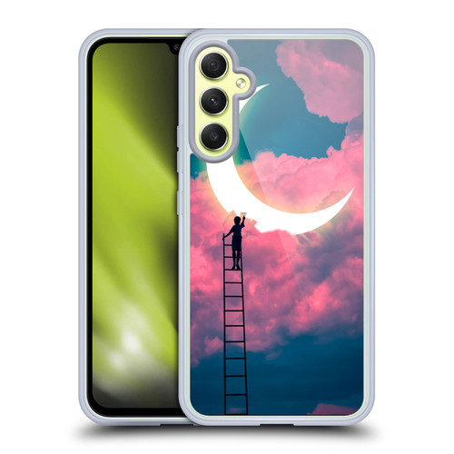 Dave Loblaw Sci-Fi And Surreal Boy Painting Moon Clouds Soft Gel Case for Samsung Galaxy A34 5G