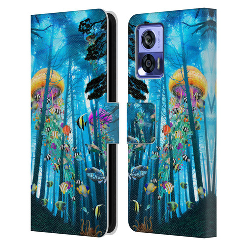 Dave Loblaw Jellyfish Electric Jellyfish In A Mist Leather Book Wallet Case Cover For Motorola Edge 30 Neo 5G