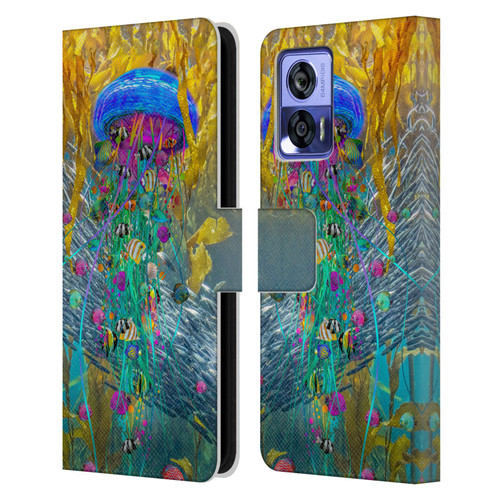 Dave Loblaw Jellyfish Jellyfish Kelp Field Leather Book Wallet Case Cover For Motorola Edge 30 Neo 5G