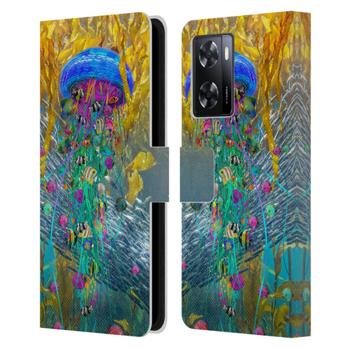 Dave Loblaw Jellyfish Jellyfish Kelp Field Leather Book Wallet Case Cover For OPPO A57s