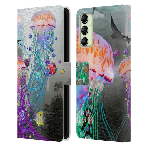 Dave Loblaw Jellyfish Jellyfish Misty Mount Leather Book Wallet Case Cover For Samsung Galaxy A14 5G